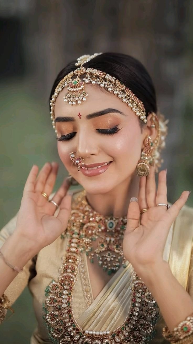 South Indian bridal makeup and styling