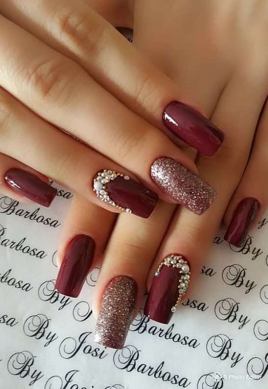 Elegant nail colour and nail art